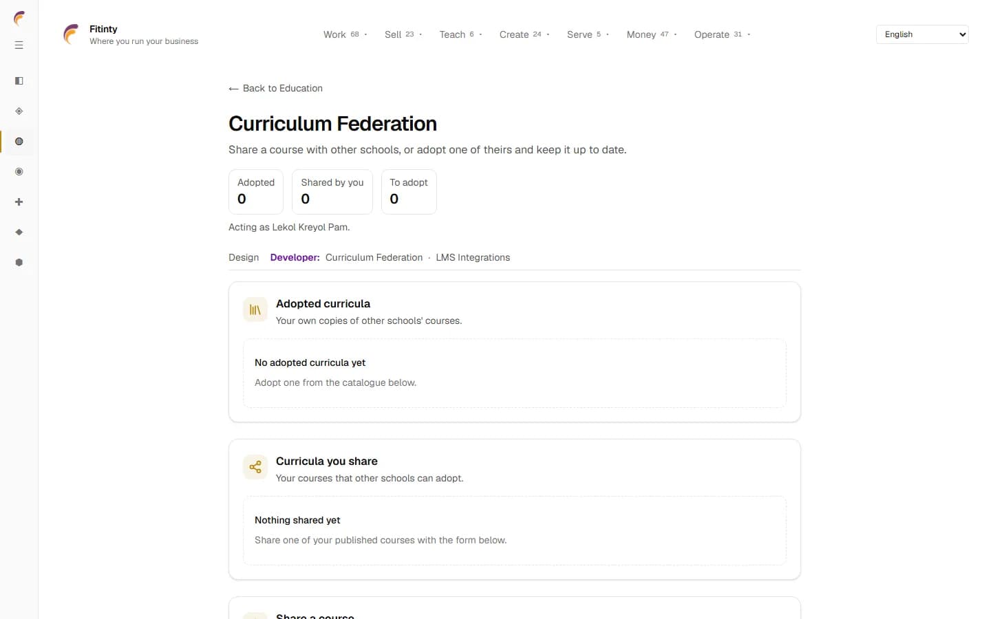 Curriculum Federation, a real screen from the running app.