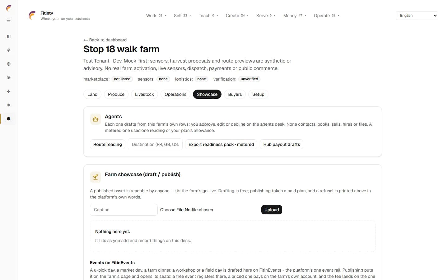 Farms - Showcase, a real screen from the running app.