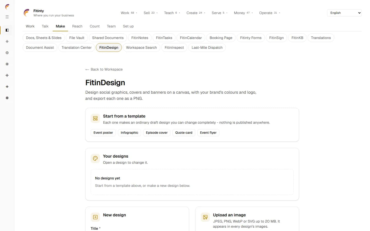 FitinDesign, a real screen from the running app.