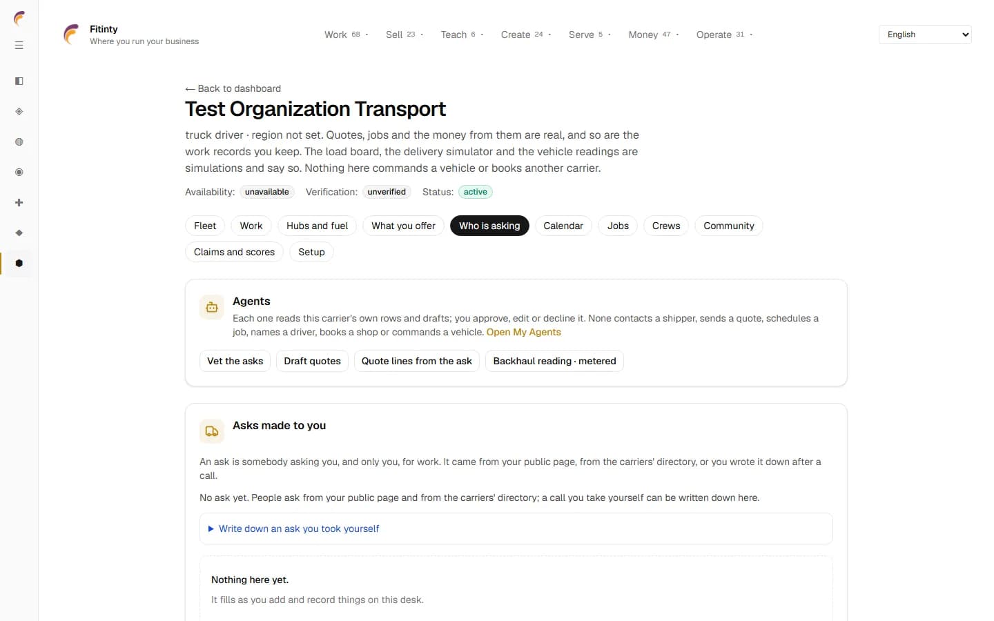 Logistics - Who Is Asking, a real screen from the running app.
