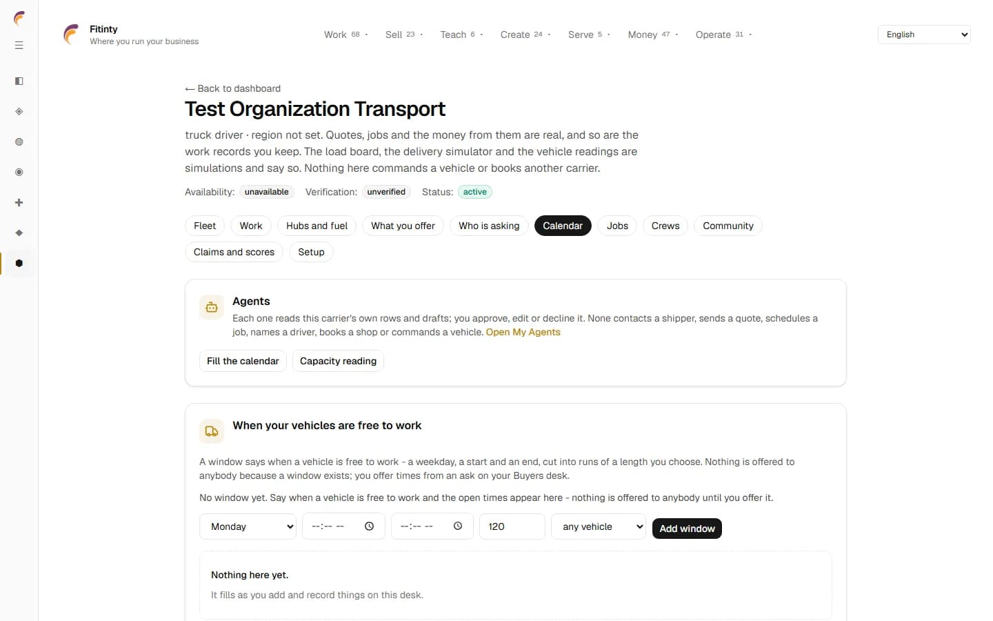 Logistics - Calendar, चालू असलेल्या अॅपचा खरा स्क्रीन.