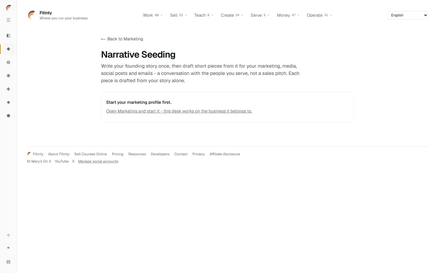 Narrative Seeding, egy valódi képernyő a futó alkalmazásból.