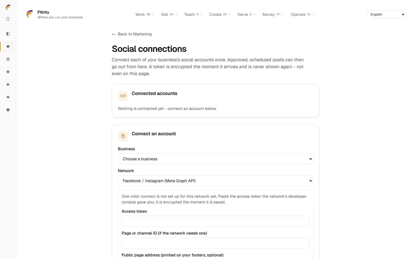 Social Connections, ਚਲ ਰਹੇ ਐਪ ਦਾ ਇੱਕ ਅਸਲ ਸਕ੍ਰੀਨ.