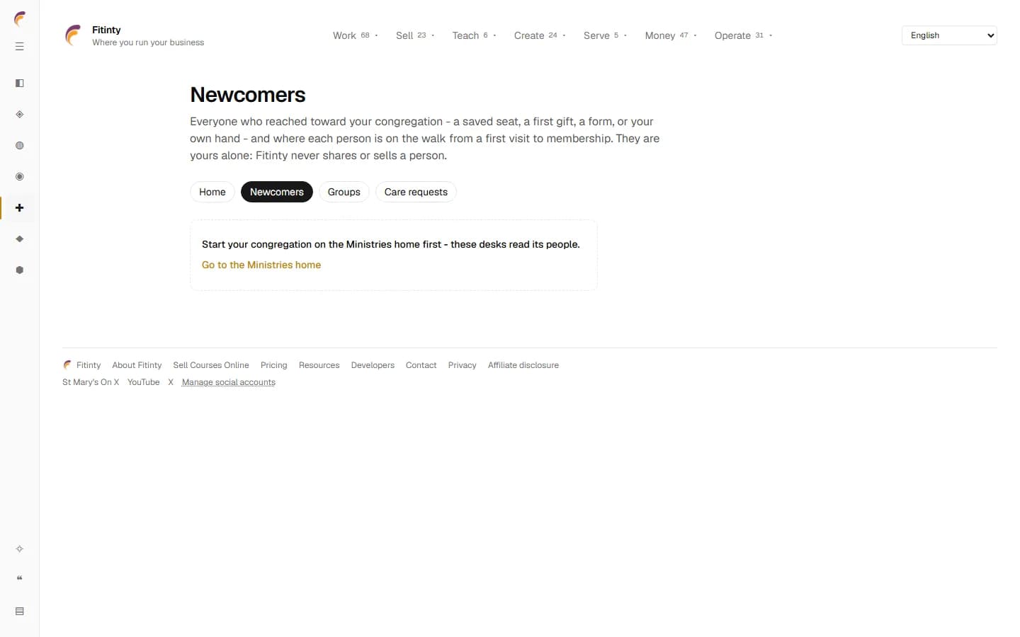 Newcomers, a real screen from the running app.