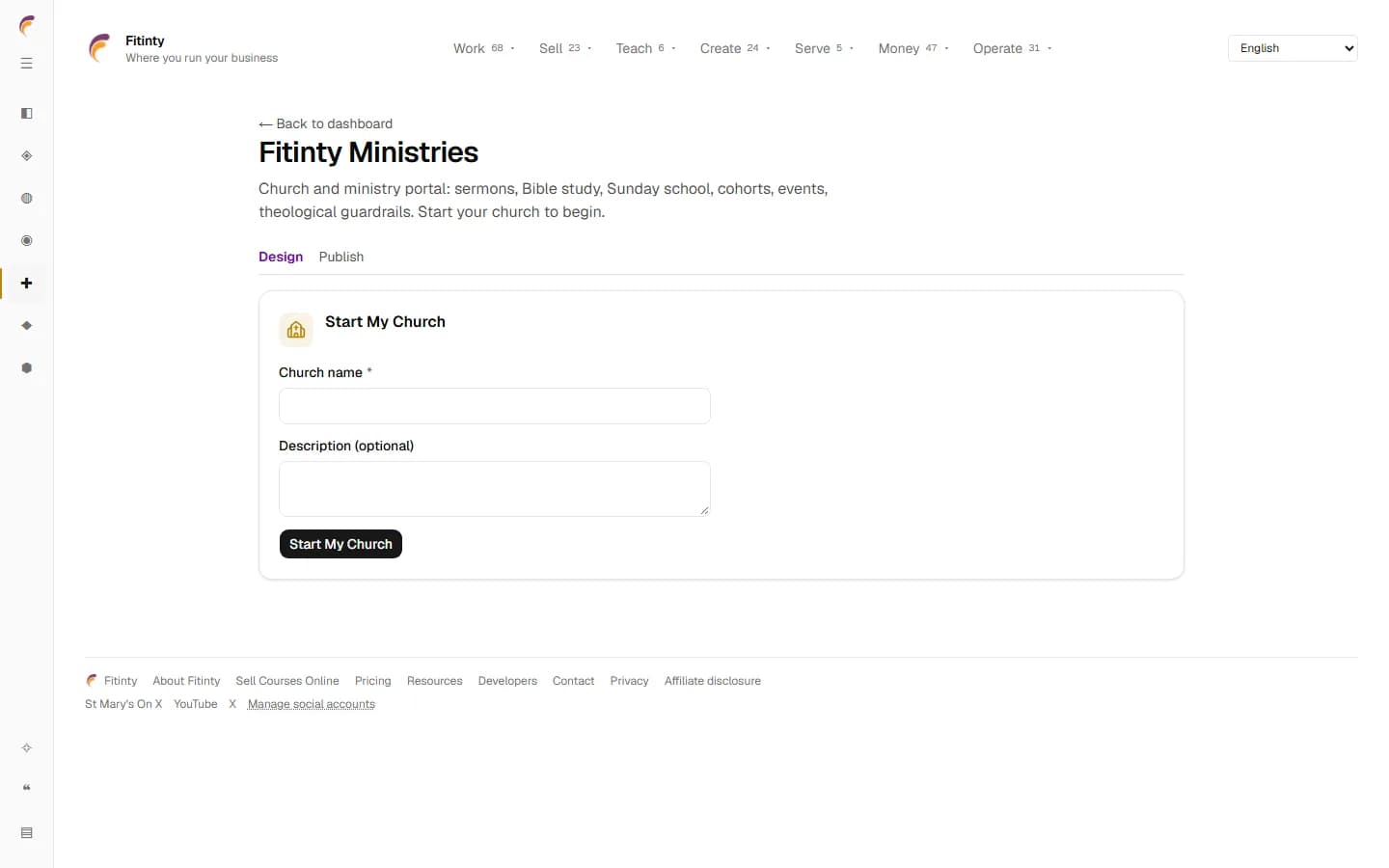Ministries, a real screen from the running app.