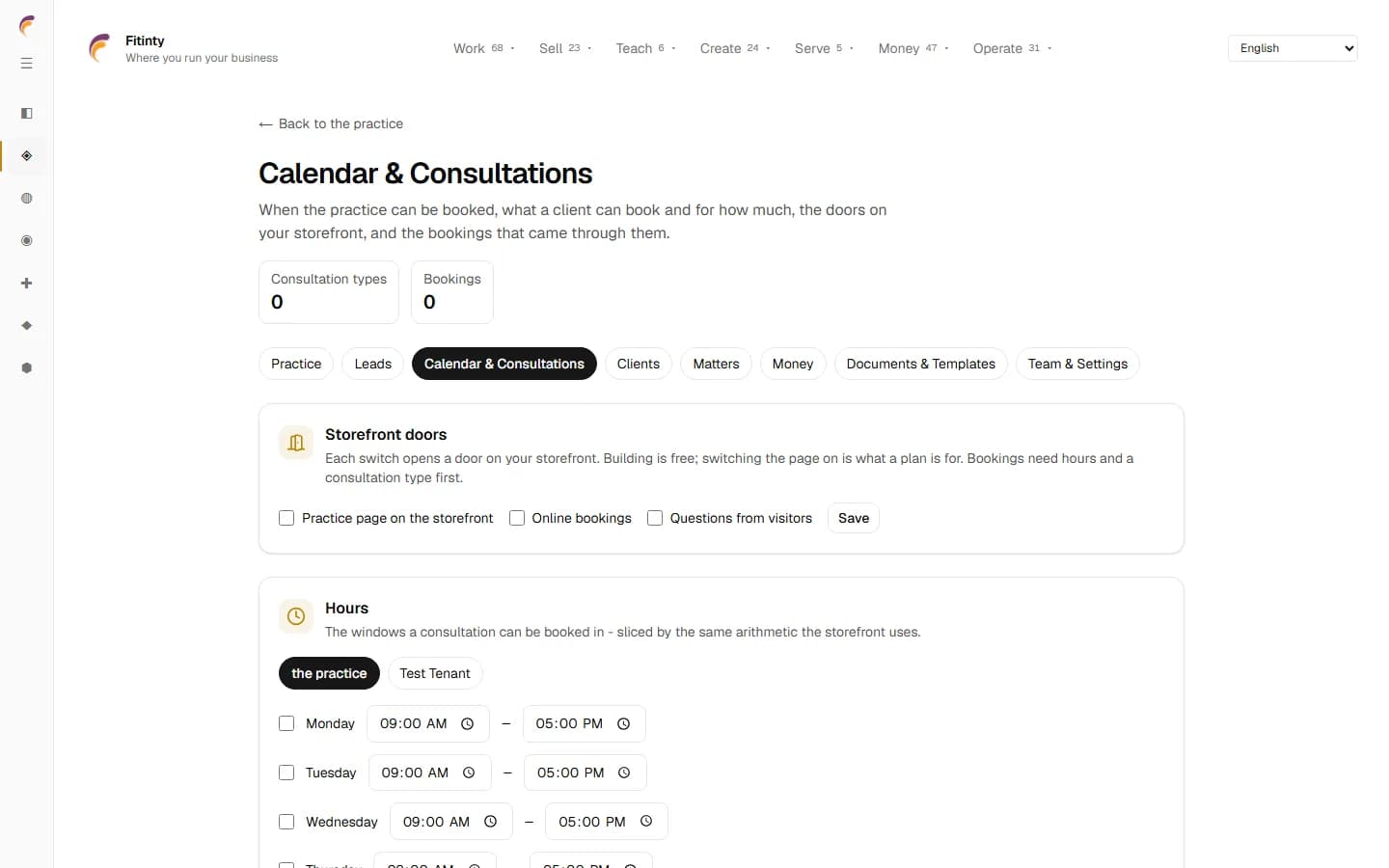 Calendar & Consultations, prawdziwy ekran z uruchomionej aplikacji.