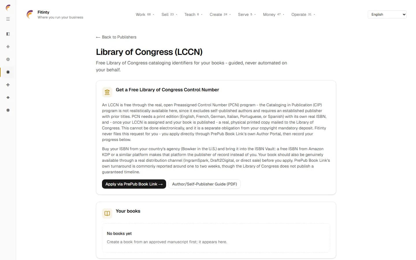 Library of Congress (LCCN), skutečný obrazovka z běžící aplikace.