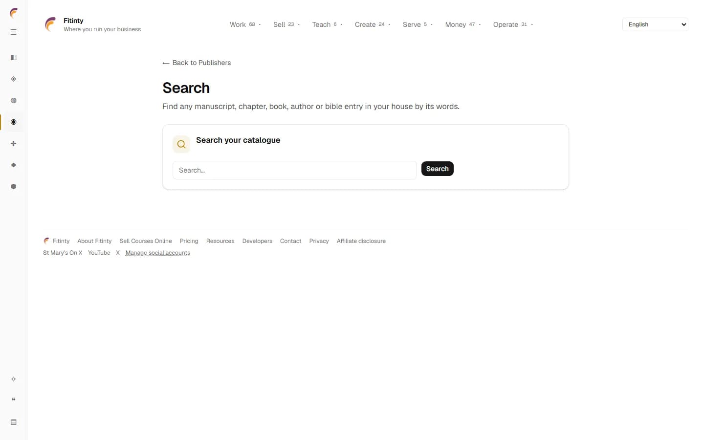 Catalogue Search, ekrauni halisi kutoka kwa programu inayofanya kazi.