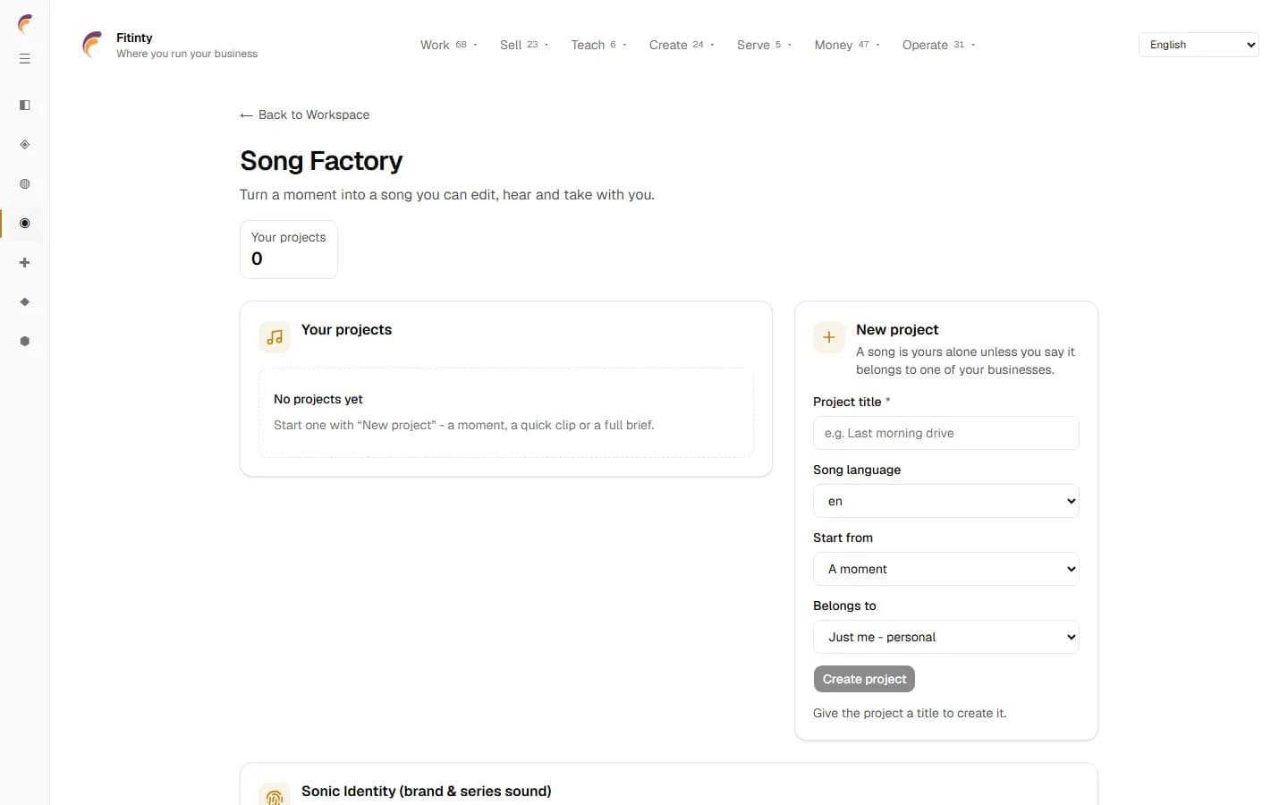 Song & Music Factory, a real screen from the running app.