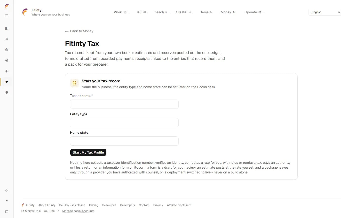 Tax, a real screen from the running app.
