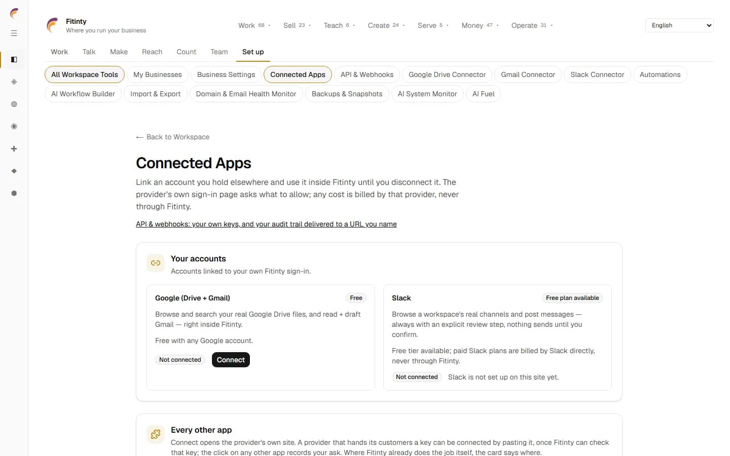 Connected Apps, allon allo daga aikace-aikacen da ke gudana.