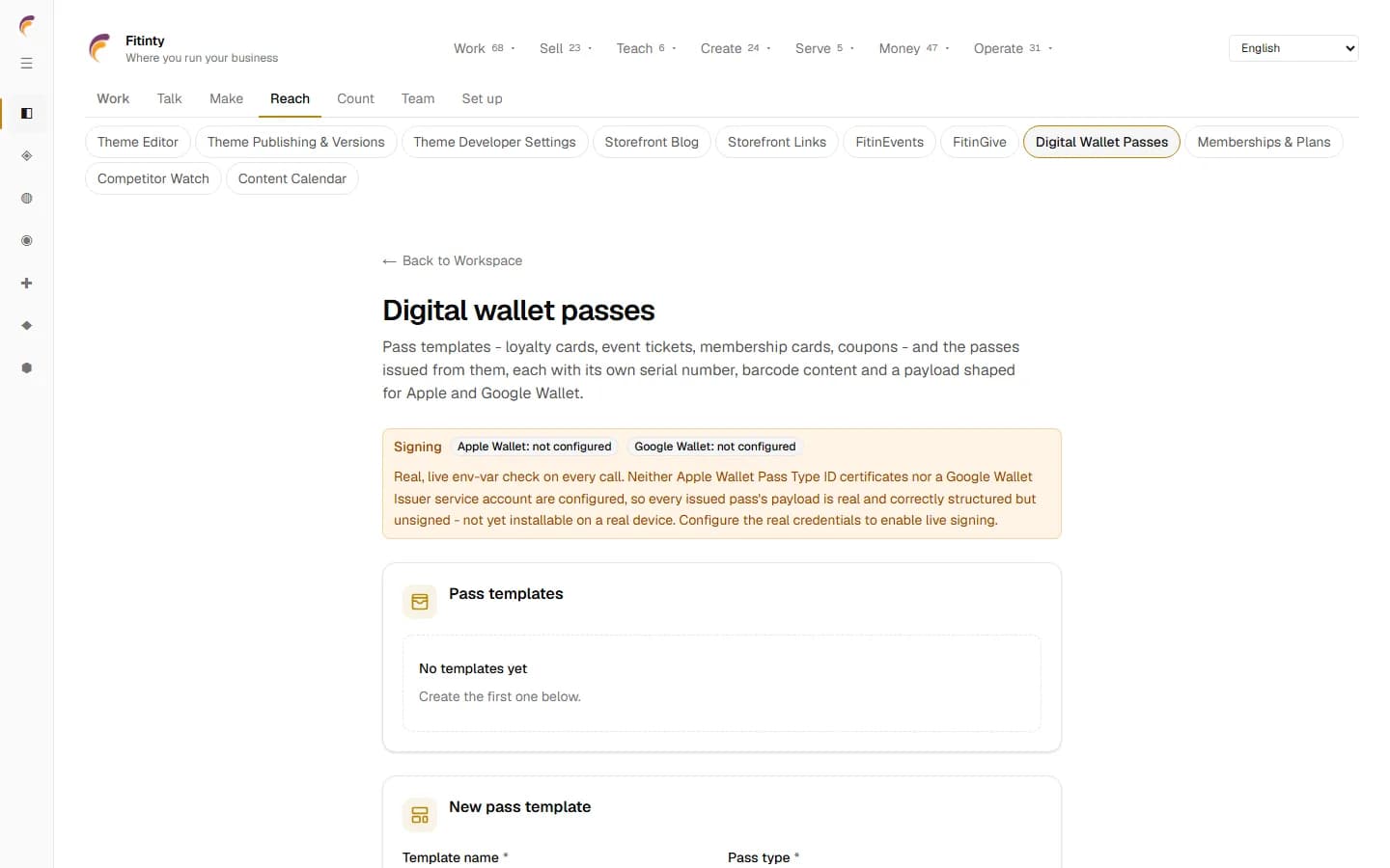 Digital Wallet Passes, চলমান অ্যাপ থেকে একটি আসল স্ক্রীন।