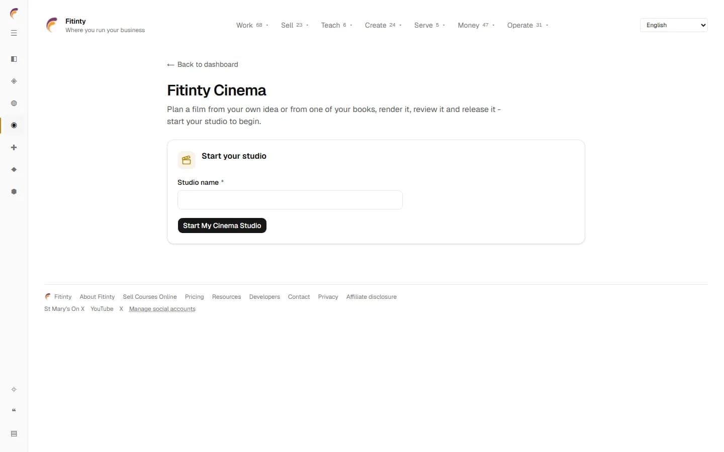Cinema, a real screen from the running app.