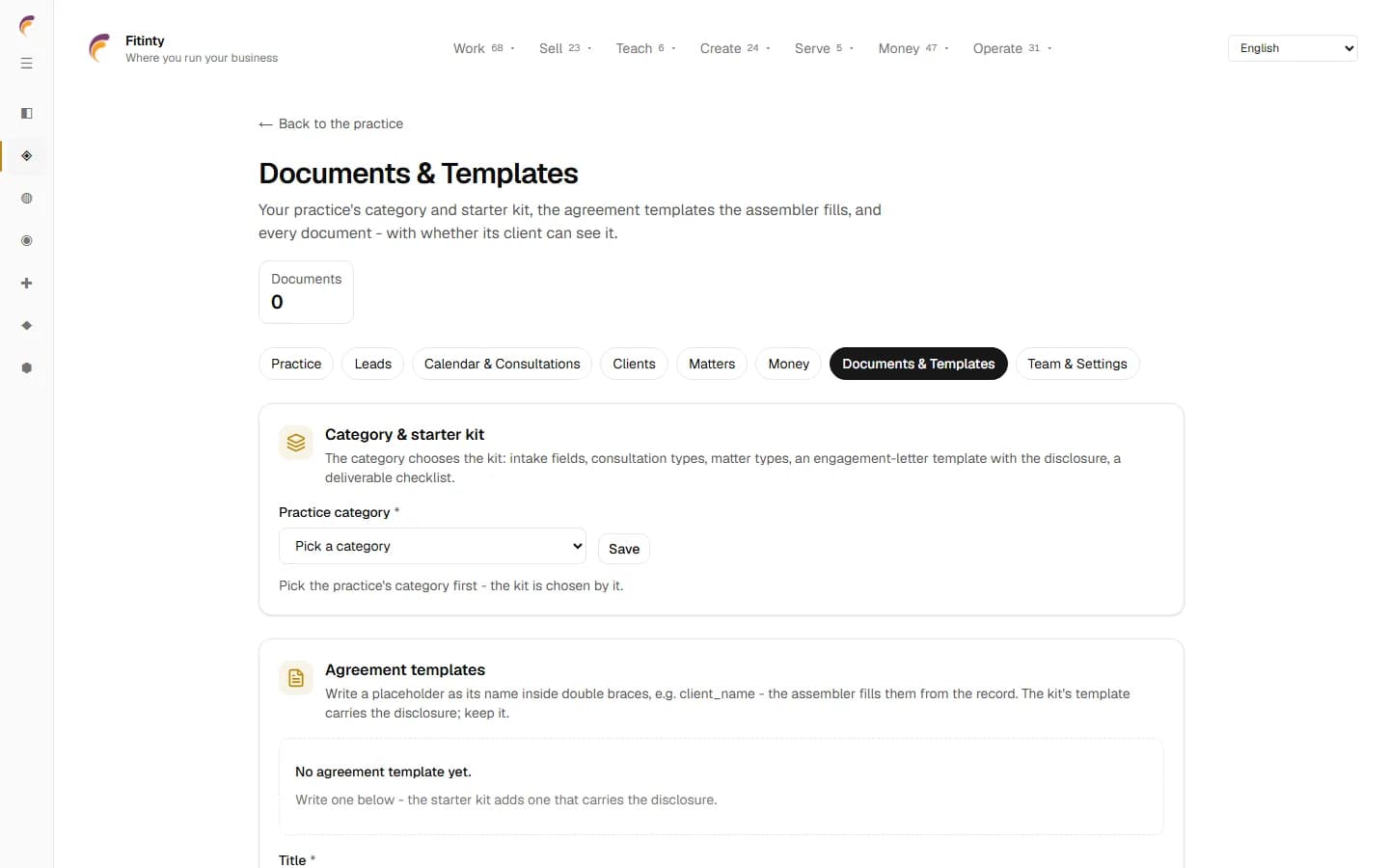 Documents & Templates, a real screen from the running app.